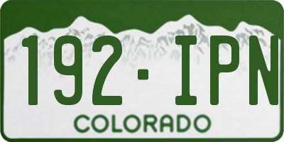 CO license plate 192IPN