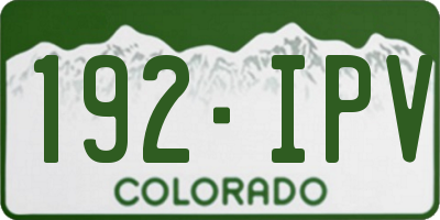 CO license plate 192IPV