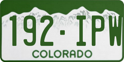 CO license plate 192IPW