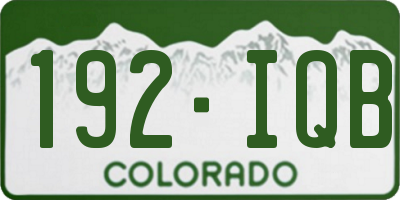CO license plate 192IQB