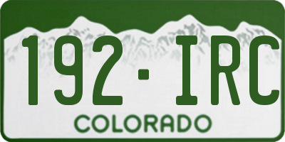 CO license plate 192IRC