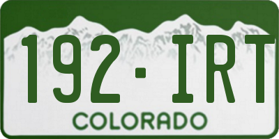 CO license plate 192IRT