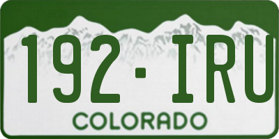 CO license plate 192IRU