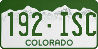CO license plate 192ISC