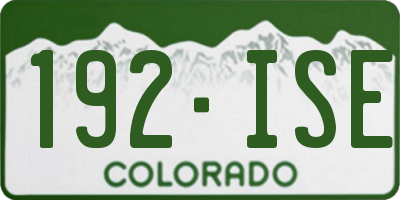 CO license plate 192ISE