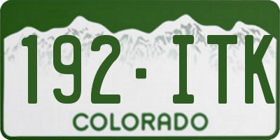 CO license plate 192ITK