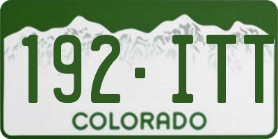 CO license plate 192ITT