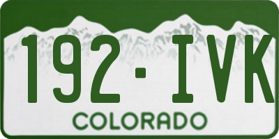 CO license plate 192IVK