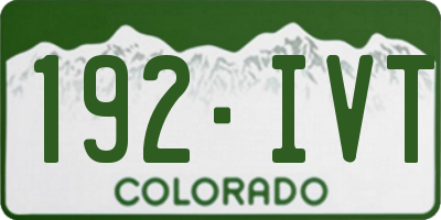 CO license plate 192IVT