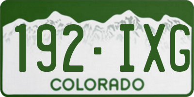 CO license plate 192IXG