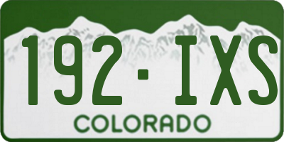 CO license plate 192IXS
