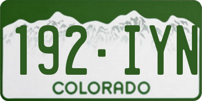 CO license plate 192IYN