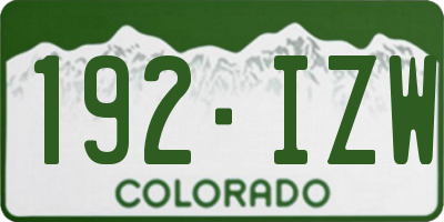 CO license plate 192IZW