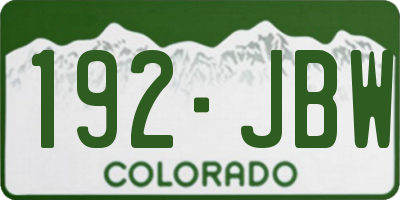 CO license plate 192JBW