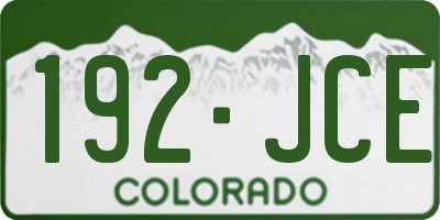 CO license plate 192JCE