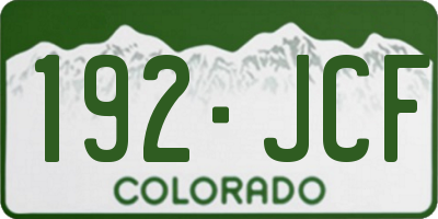 CO license plate 192JCF