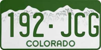 CO license plate 192JCG