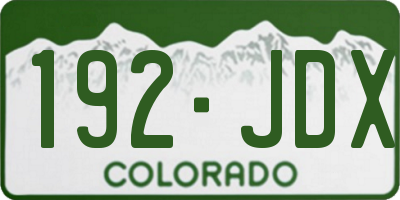 CO license plate 192JDX