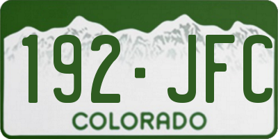 CO license plate 192JFC