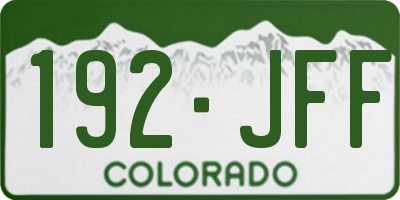CO license plate 192JFF