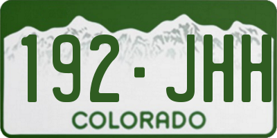 CO license plate 192JHH