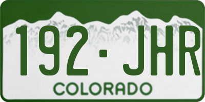 CO license plate 192JHR