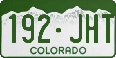 CO license plate 192JHT