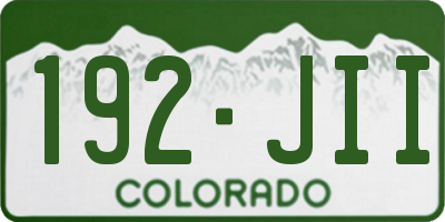 CO license plate 192JII