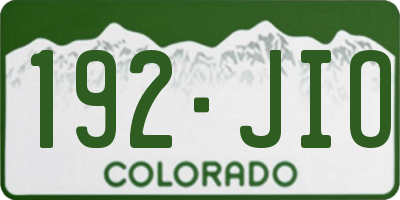 CO license plate 192JIO
