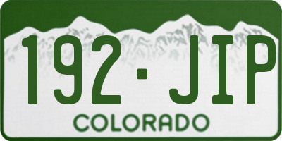 CO license plate 192JIP