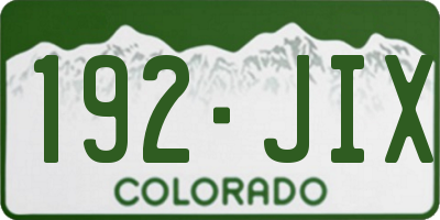 CO license plate 192JIX