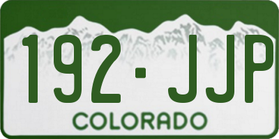 CO license plate 192JJP