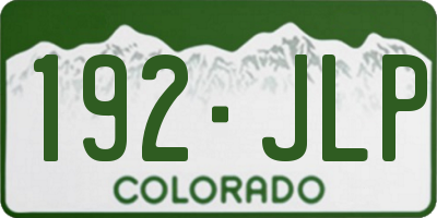 CO license plate 192JLP