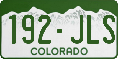 CO license plate 192JLS