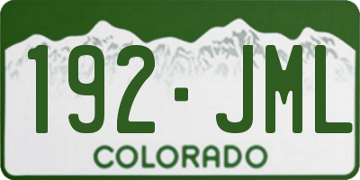 CO license plate 192JML