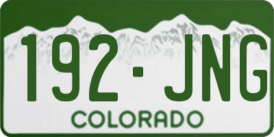 CO license plate 192JNG