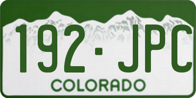 CO license plate 192JPC