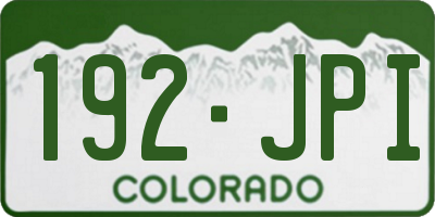 CO license plate 192JPI