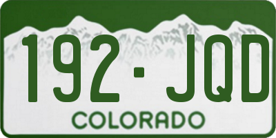 CO license plate 192JQD