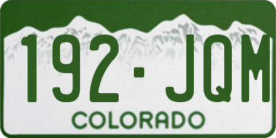 CO license plate 192JQM