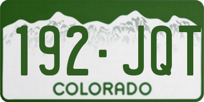 CO license plate 192JQT