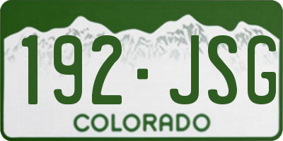 CO license plate 192JSG