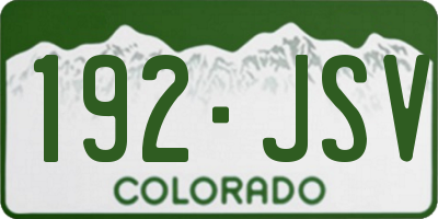 CO license plate 192JSV