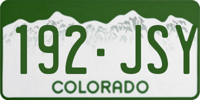 CO license plate 192JSY