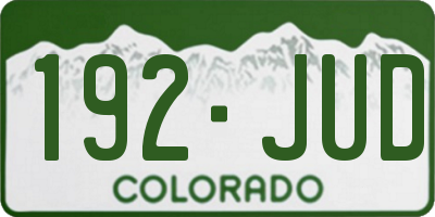 CO license plate 192JUD
