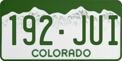 CO license plate 192JUI