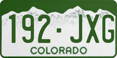 CO license plate 192JXG
