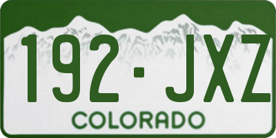 CO license plate 192JXZ