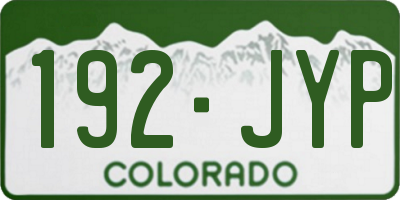 CO license plate 192JYP