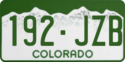 CO license plate 192JZB